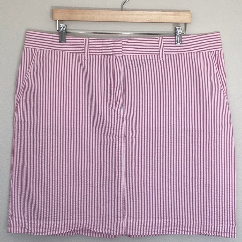 L.L. Bean Pink Striped Short Skirt
